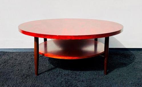 Scandinavische lage ronde tafel  [ Vintage 60s ] Salontafel, Antiek en Kunst, Antiek | Meubels | Tafels, Ophalen of Verzenden