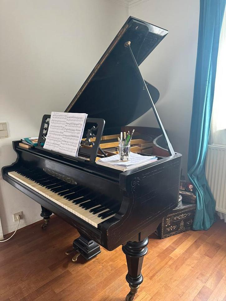 Grand piano Gunther Bruxelles 182cm, Muziek en Instrumenten, Piano's, Gebruikt, Piano, Zwart, Ophalen