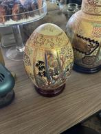 2 Oosterse decoratiepotten met voetstuk – handbeschilderd, Ophalen of Verzenden