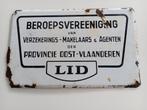 Emaille bordje Verzekeringen Makelaars Agenten, Verzamelen, Ophalen of Verzenden, Gebruikt, Reclamebord