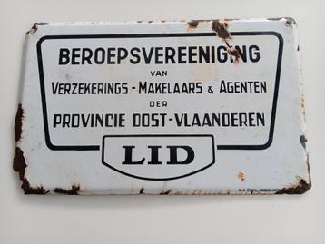 Emaille bordje Verzekeringen Makelaars Agenten 