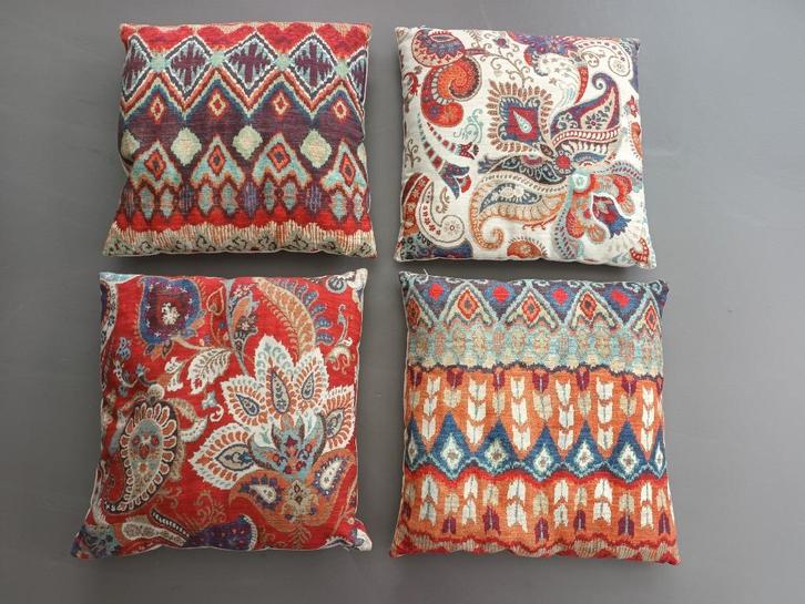 Kussens 4 stuks, Huis en Inrichting, Woonaccessoires | Kussens, Zo goed als nieuw, Vierkant, Verzenden