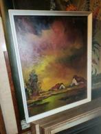 huile sur panneau paysage signe leo jordaens, Antiek en Kunst, Ophalen of Verzenden