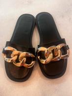 Buonarotti slippers zwart goud T36, Kleding | Dames, Slippers, Zwart, Ophalen of Verzenden, Zo goed als nieuw