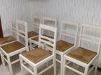 8 x massief Beuken stoelen, Enlèvement, Blanc
