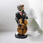Retro Vintage Beeld Muzikant met Contrabas, Antiek en Kunst, Kunst | Beelden en Houtsnijwerken, Ophalen
