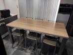 Hoge tafel + 8 stoelen, Zo goed als nieuw, Eikenhout, Ophalen