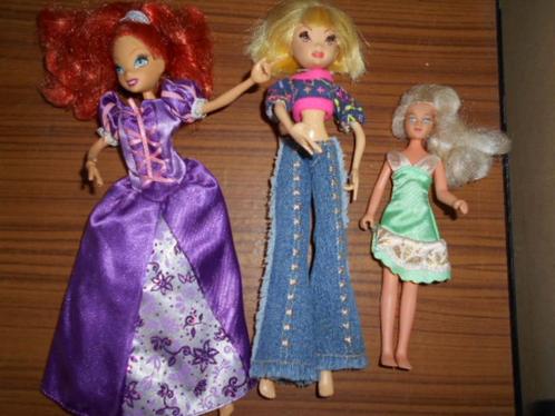 3 popjes Winx club Rainbow  Barbie( verzenden kan ook), Kinderen en Baby's, Speelgoed | Poppen, Gebruikt, Barbie, Ophalen