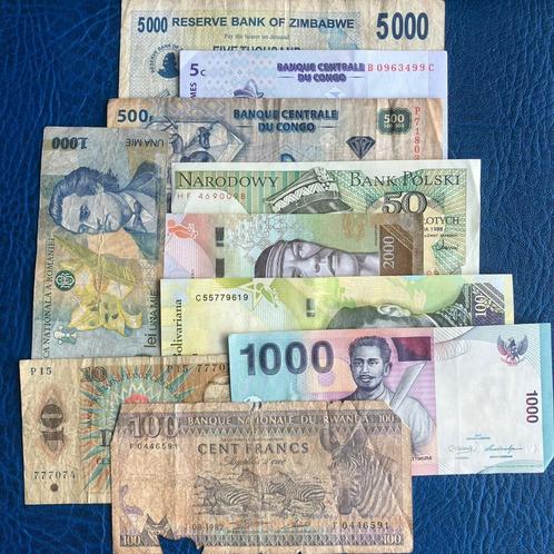 Lot 10 Different Banknotes - Various conditions 9, Timbres & Monnaies, Monnaies & Billets de banque | Collections, Enlèvement ou Envoi