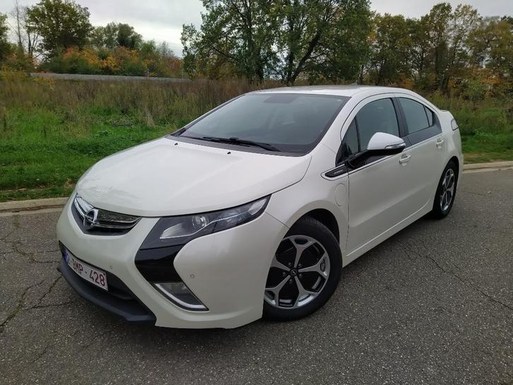 Opel Ampera 2012 Uniek zwart leer met rood Euro 5 27grCO2, Auto's, Opel, Particulier, Ampera, ABS, Achteruitrijcamera, Airbags
