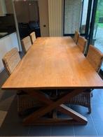 teak tafel met 6 stoelen, Ophalen, 100 tot 150 cm, Teakhout, 200 cm of meer