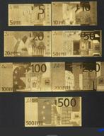 Vergoulde bankbiljetten Euro UNC set, Postzegels en Munten, Bankbiljetten | Europa | Eurobiljetten, Ophalen of Verzenden, Overige landen