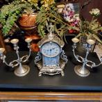 Horloge en étain avec 2 chandeliers en étain 96% étain, Antiquités & Art, Antiquités | Bougeoirs, Enlèvement