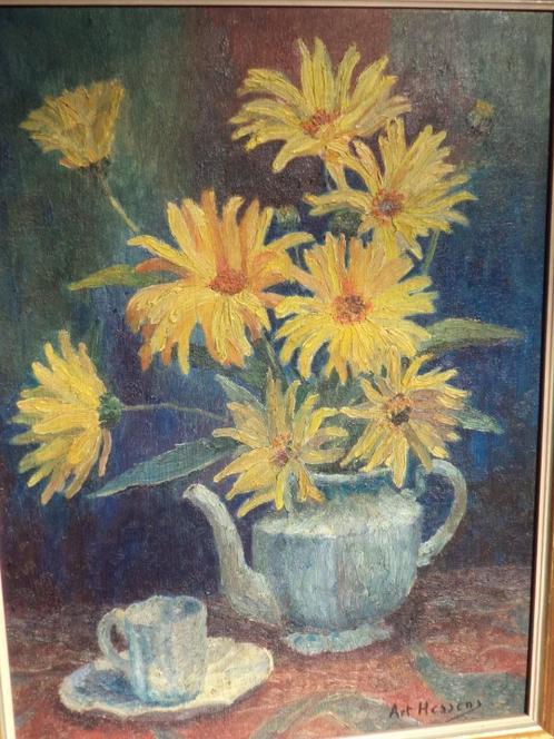 zonnig stilleven 'Helianthus Arthur HESSENS zonnebloemen, Antiek en Kunst, Kunst | Schilderijen | Modern, Ophalen
