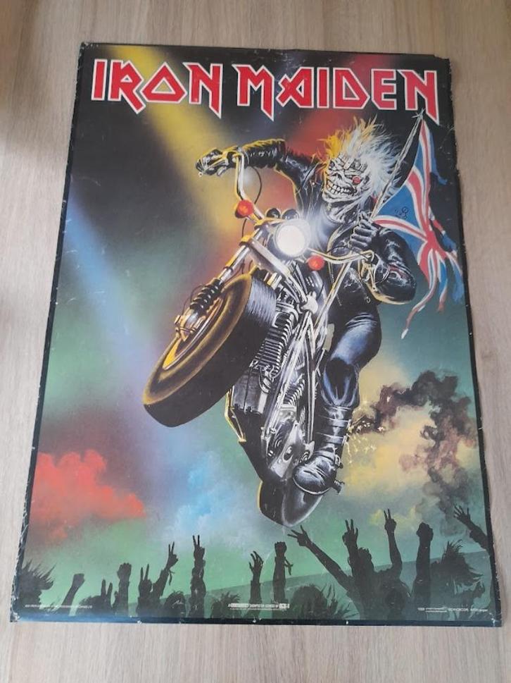 Iron Maiden England 1988 originele poster 1989, Huis en Inrichting, Woonaccessoires | Schilderijen, Tekeningen en Foto's, Gebruikt