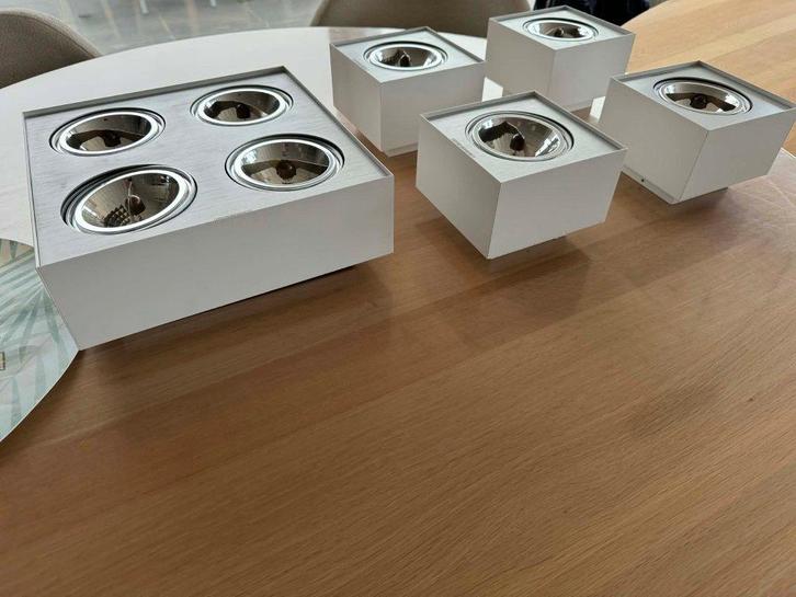 Design opbouwspots Lirio by Philips – AR111 – set, Huis en Inrichting, Lampen | Plafondlampen, Zo goed als nieuw, Glas, Metaal