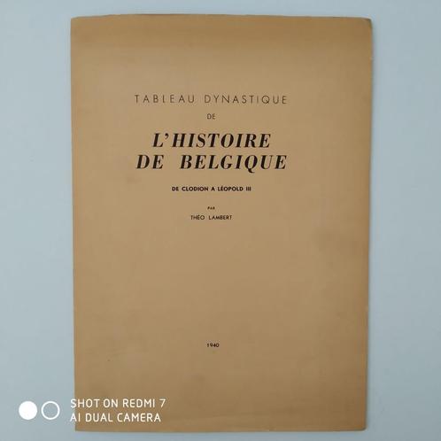 L'Histoire de Belgique (Tableau Dynastique)Théo Lambert 1940, Boeken, Geschiedenis | Nationaal, Gelezen, 14e eeuw of eerder, Ophalen of Verzenden