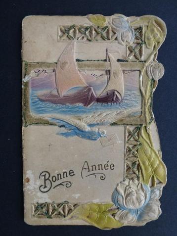 Nieuwjaar  zeer oude dubbele prentkaart Bonne Année 1912 beschikbaar voor biedingen