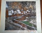 Alfons Blomme Ingekleurde ets Speelmansreie, Antiek en Kunst, Kunst | Etsen en Gravures, Verzenden
