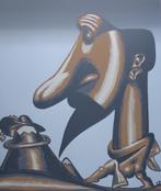 WALTER GOOSSENS / AFSPRAAK MET ... / KLEURZEEFDRUK / 76x55cm, Antiek en Kunst, Kunst | Litho's en Zeefdrukken, Ophalen of Verzenden