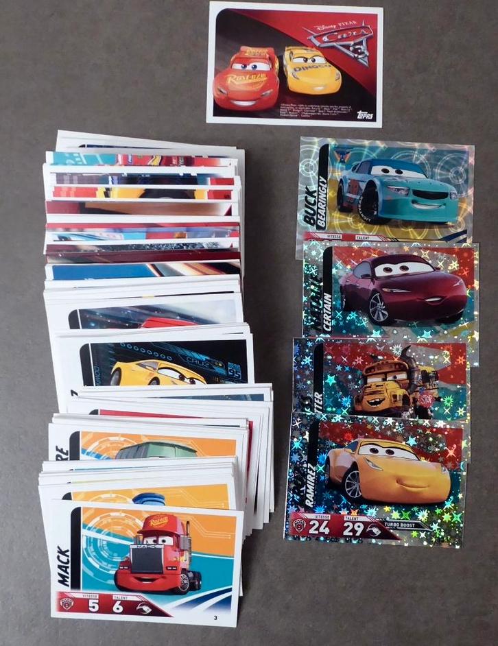 Lot 134 cartes Cars 3 - Trading Cards Topps 2017, Collections, Collections complètes & Collections, Enlèvement ou Envoi