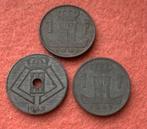 3x WW2 munten 1941,42,43, Postzegels en Munten, Setje, Ophalen of Verzenden, België