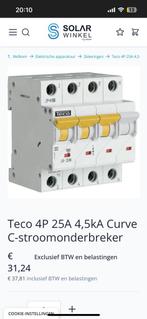 Teco 4P 25A 4,5kA stroomonderbreker | NIEUW |, Doe-het-zelf en Bouw, Elektriciteit en Kabels, Ophalen of Verzenden, Nieuw