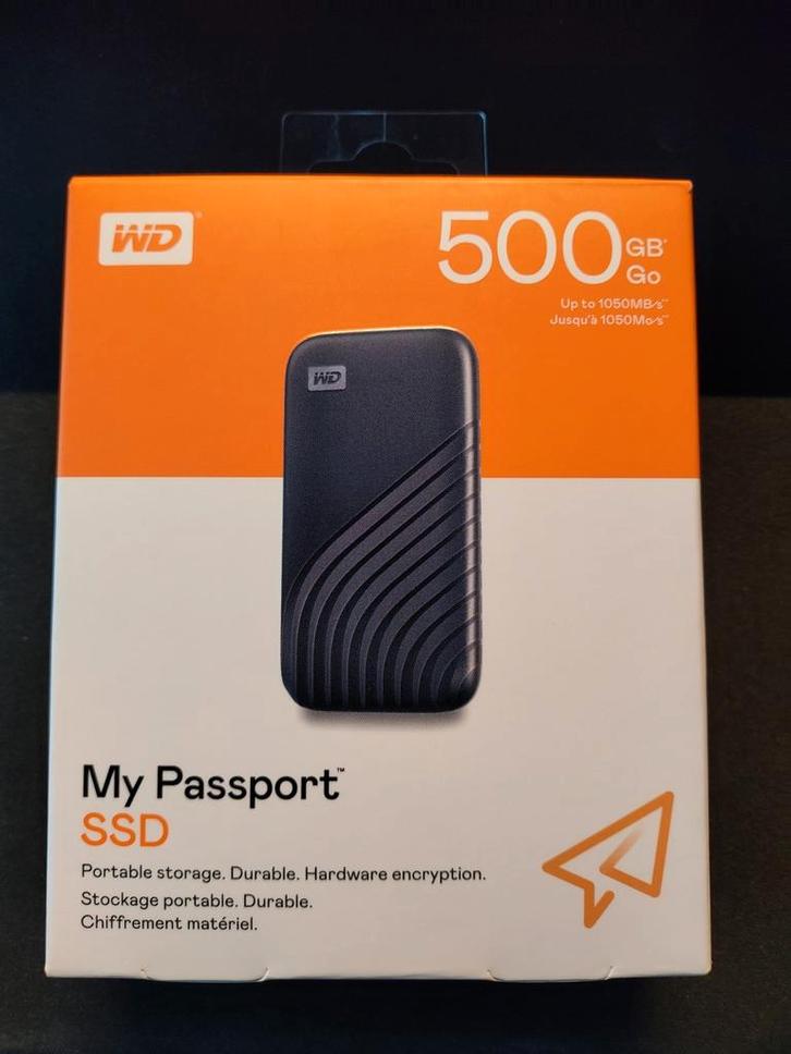 Western Digital My Passport SSD 500GB Go 1050MB/s, Computers en Software, Harde schijven, Zo goed als nieuw, Laptop, Extern, SSD