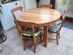Tafel en stoelen teak, goede staat, Ophalen, Gebruikt, 100 tot 150 cm, Vier personen