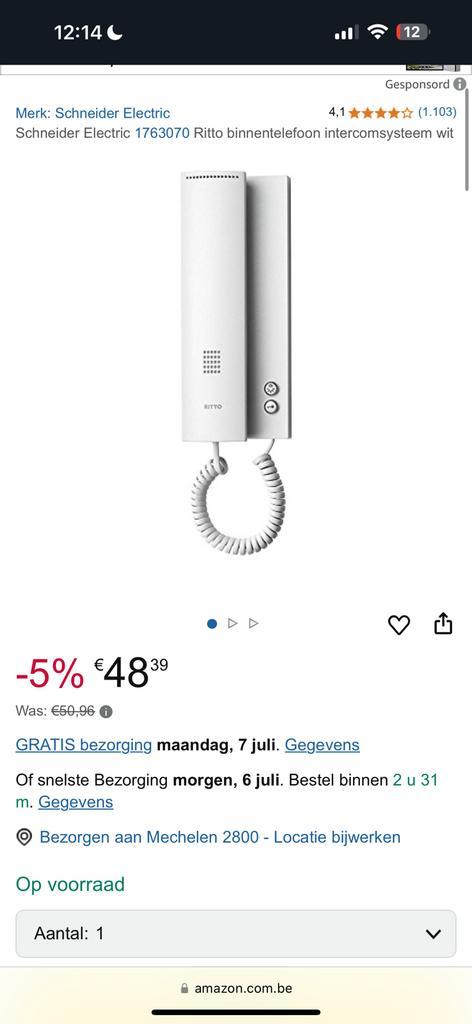 Nieuwe telefoon bel, Huis en Inrichting, Deurbellen, Nieuw, Bedraad, Ophalen