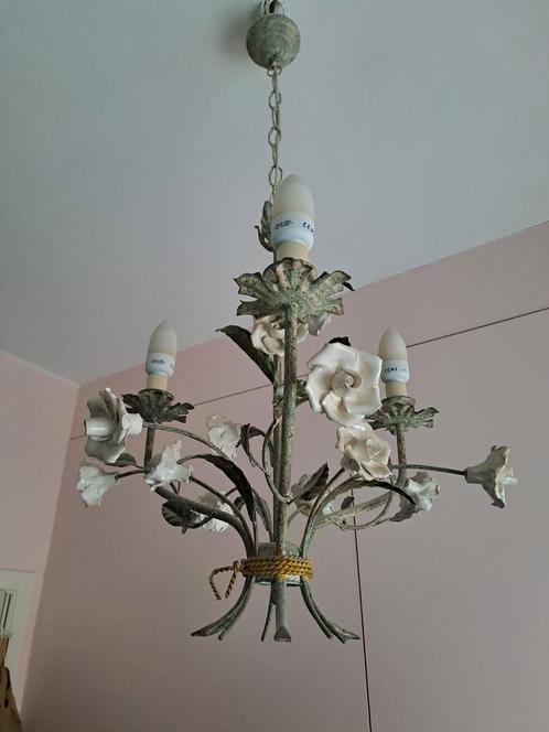 Prachtige smeedijzeren kroonluchter, Huis en Inrichting, Lampen | Hanglampen, Zo goed als nieuw