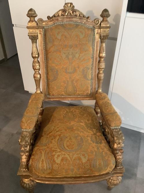 Prachtige koningstroon ! 18e/19e eeuws !, Antiek en Kunst, Kunst | Beelden en Houtsnijwerken, Ophalen