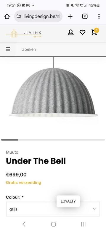 Muuto - Under The Bell hanglamp
De Under The Bell Hanglamp,  beschikbaar voor biedingen