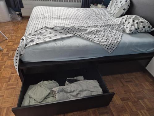 IKEA MALM bedframe met 4 lades 180x200cm + LÖNSET, Huis en Inrichting, Slaapkamer | Bedden, Zo goed als nieuw, Tweepersoons, 180 cm