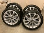 4 Jantes alu Audi A4 à 10 branches, 8.0 J x 18, 245/40 R18, Auto-onderdelen, Ophalen, 18 inch, Band(en), Zomerbanden