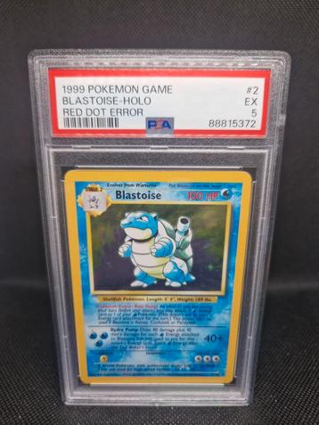Blastoise Holo Red Dot Error Base Set PSA 5 beschikbaar voor biedingen