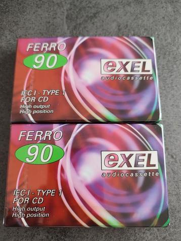 2 audio cassettes Tape Ferro 90 Exel Type I, emballées 