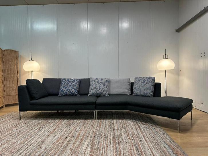 B&B Italia Charles Hoekbank Groen/Antraciet – NP €9.000, Huis en Inrichting, Zetels | Zetels, Zo goed als nieuw, Hoekbank, Vierpersoons of meer