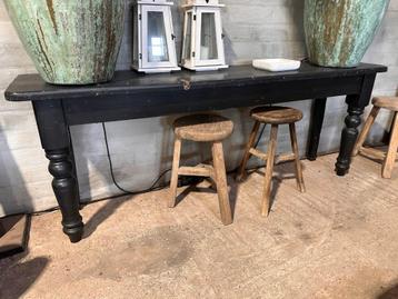 Sidetable / muurtafel - 200 x 42 cm + 74 cm hoog, 25 à 50 cm, 150 à 200 cm, Enlèvement ou Envoi, Landelijk