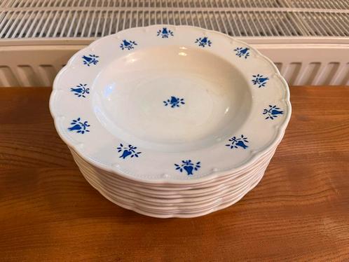 11 diepe borden Boch Festival Tulipes Fleur de Lys (1950-55), Antiek en Kunst, Antiek | Servies los, Ophalen