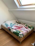 Houten bedkader & lattenbodem 140cm x 200cm, Huis en Inrichting, Slaapkamer | Bedden, Ophalen, Beige, 140 cm, Zo goed als nieuw