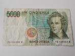 5000 lire 1985, Ophalen of Verzenden, Italië, Los biljet