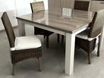 Rieten eetkamerstoelen, Huis en Inrichting, Ophalen, Gebruikt, Bruin, Riet of Rotan