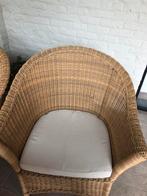 Vier tuinzetels met kussen inbegrepen, Tuin en Terras, Tuinstoelen, Ophalen of Verzenden, Zo goed als nieuw, Kunststof