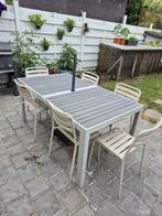 aluminium tuintafel met 6 stoelen, Tuin en Terras, Ophalen, Gebruikt, Aluminium
