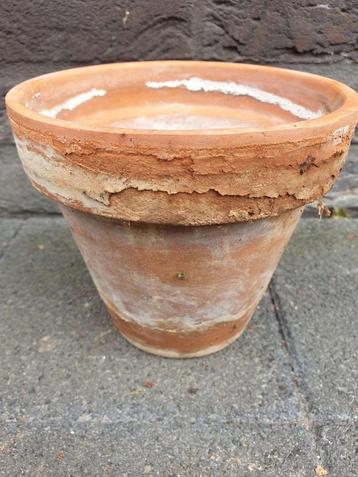 1x rood bruine vorstbestendige terracotta bloempot H 14 cm beschikbaar voor biedingen