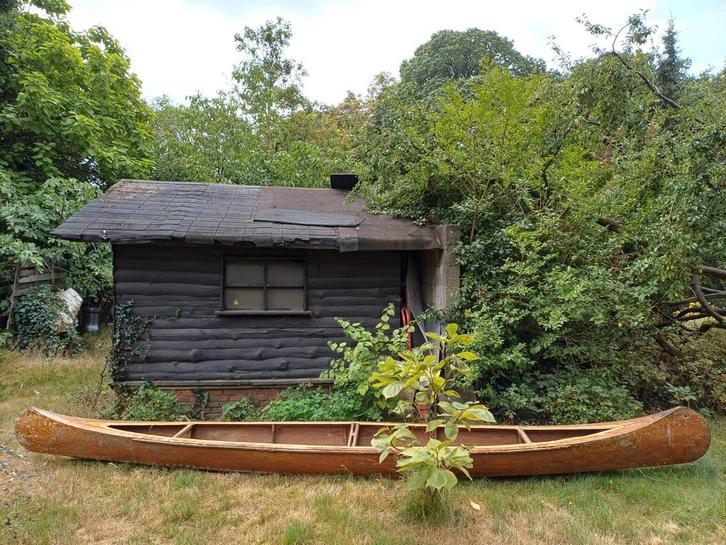 Grand vieux canot décoratif ancien - kayak en bois, Antiquités & Art, Curiosités & Brocante, Enlèvement