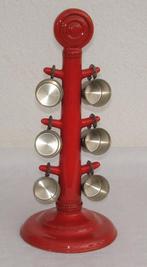 Authentieke vintage schnapsboom met 6 tinnen kopjes, Ophalen of Verzenden