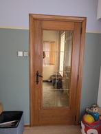 4x Klassieke Houten Binnendeur met Glas en Siermotief, Doe-het-zelf en Bouw, Ophalen, Gebruikt, 80 tot 100 cm, Binnendeur