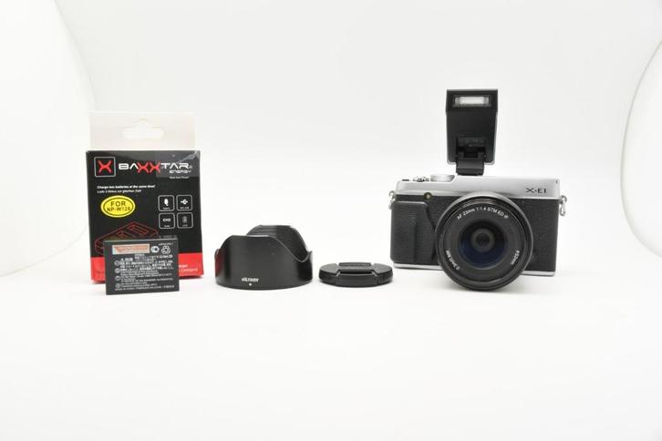 Fuji Fujifilm X-E1 Flash EF-8 Grip HXG-XE1 Viltrox XF23 f1.4, Audio, Tv en Foto, Fotocamera's Digitaal, Gebruikt, Compact, Fuji